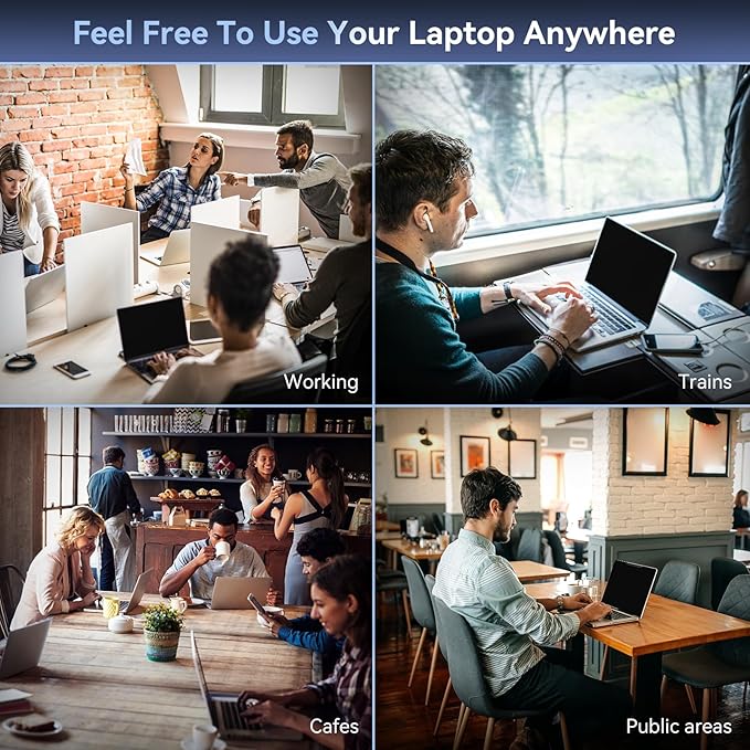 Mamol Magnetic Laptop Privacy Screen 13.3 & 13.4 inch ,16:10 Aspect Removable Anti Glare Protector Blue Light Privacy Screen Filter,Filter Shield Compatible with