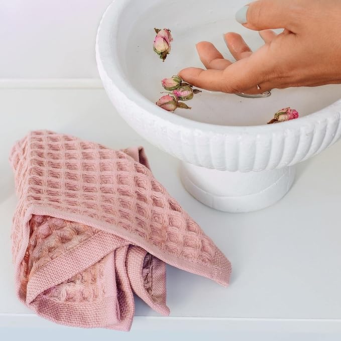 sea me at home Waffle Washcloths Set, 100% Turkish Cotton (Mixed)