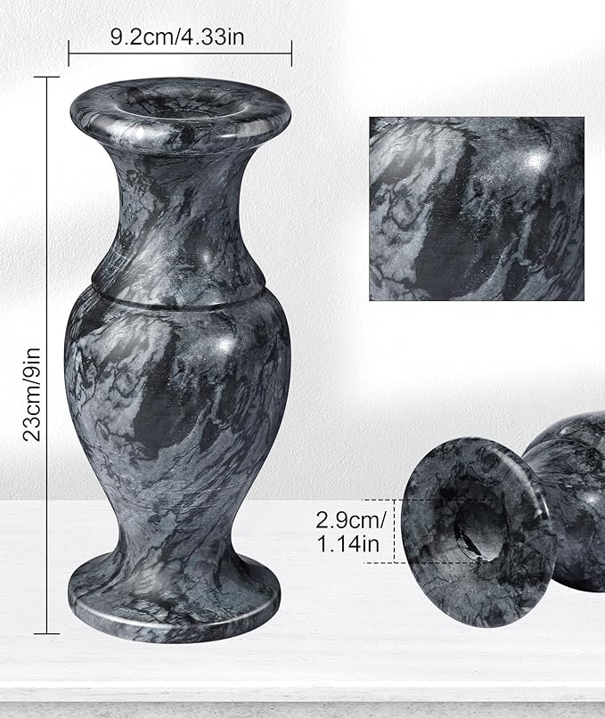 Natural Marble Cemetery Vases for Grave Heavy Headstone Vases for Cemetery is Used to Display Flowers and Artificial Flowers, Suitable for Decorating Cemeteries and Memorial Tombs