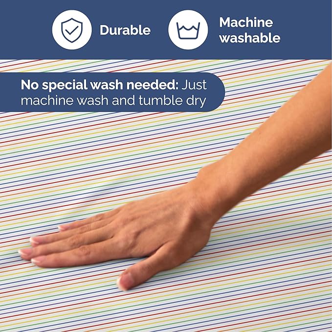 Rainbow Striped Sheet Set - Colorful Striped Bed Set - 1 Flat & 1 Fitted Sheet & 1 Pillowcase w/ Deep Pockets - Wrinkle & Fade Resistant - Soft, Breathable and Cooling - Rainbow Bedding - Twin Size