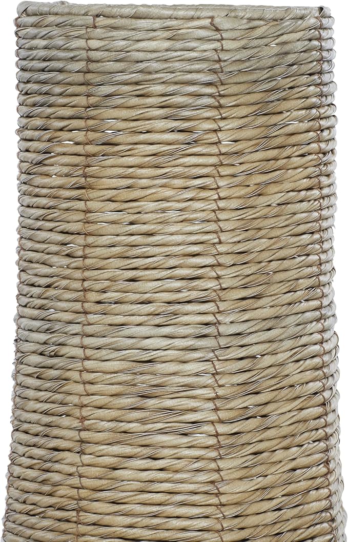 Deco 79 Faux Seagrass Handmade Tall Woven Floor Vase, 14" x 14" x 44", Brown