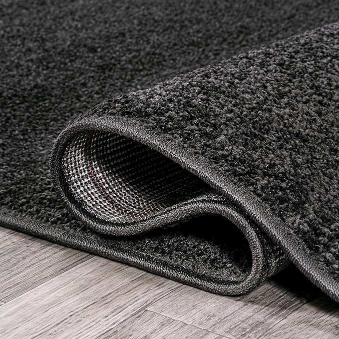 JONATHAN Y Haze Solid Low-Pile Black Indoor Area Rug 10x14, Coastal,Bohemian,Minimalist,Classic, Easy-Cleaning for Living Room,Bedroom,Kitchen,Pet Friendly,Non-Shedding (SEU100I-14)