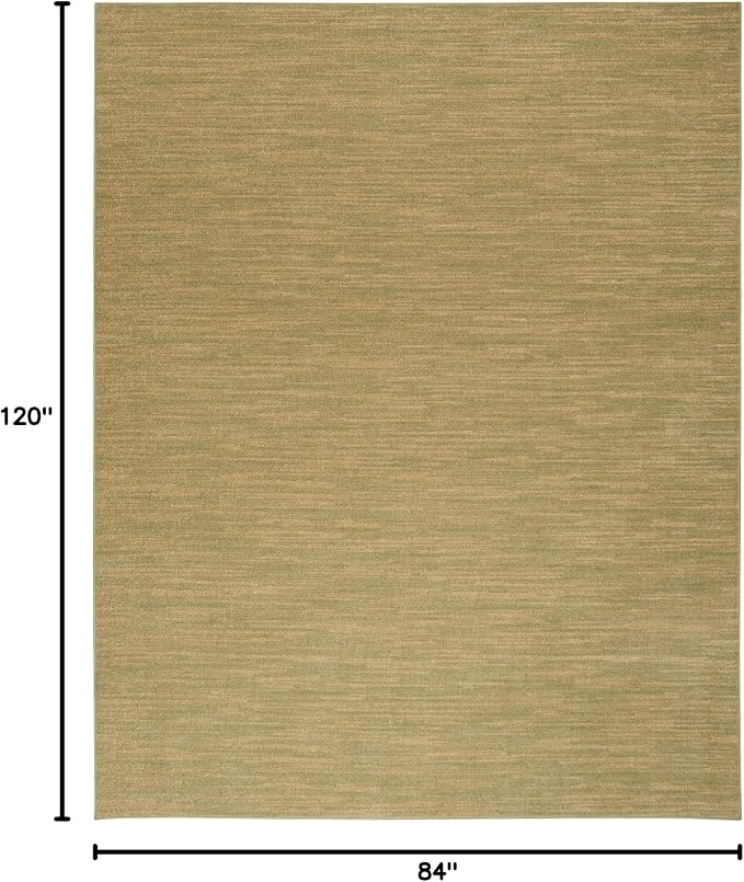 Nourison Home Nourison Essentials Green Gold 7' x 10' Area Rug - Easy Clean, Non Shedding, Bed Room, Living Room, Dining Room, Kitchen (7' x 10')