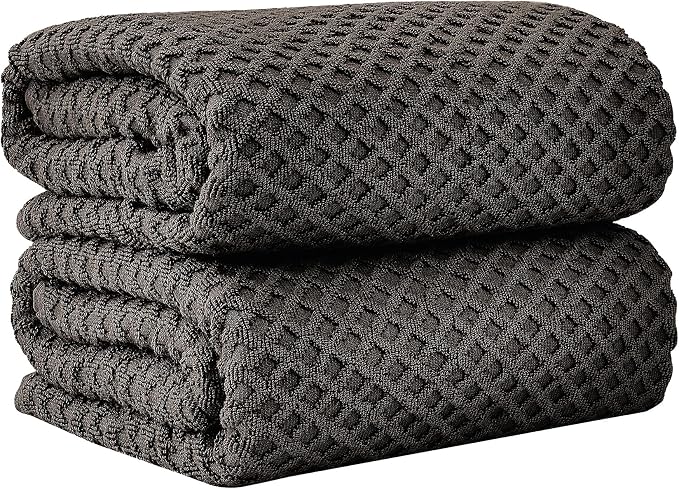 Great Bay Home Oversized Bath Sheets - 100% Cotton 2 Pack 68x35 Extra Large Towel - Absorbent, Durable, Quick-Dry Towels for Bathroom (Midnight)