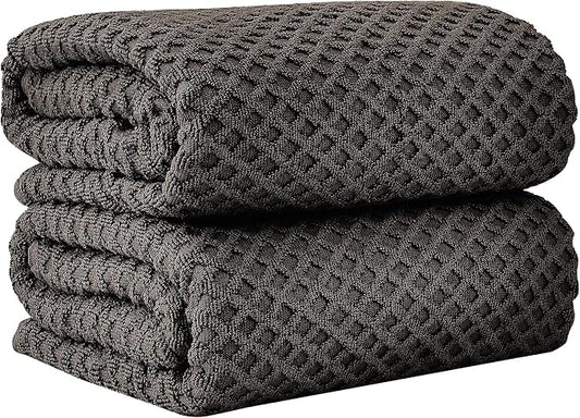 Great Bay Home Oversized Bath Sheets - 100% Cotton 2 Pack 68x35 Extra Large Towel - Absorbent, Durable, Quick-Dry Towels for Bathroom (Midnight)