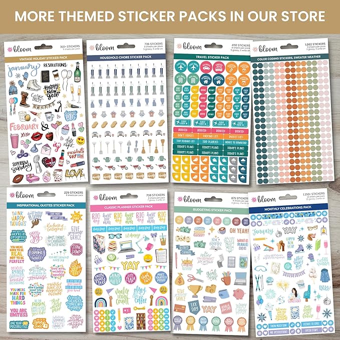 bloom daily planners Female Empowerment Planner Stickers - Variety Pack for Planning, Decorating, & Scrapbooking - 6 Sheets / 205 Girl Power Themed Stickers