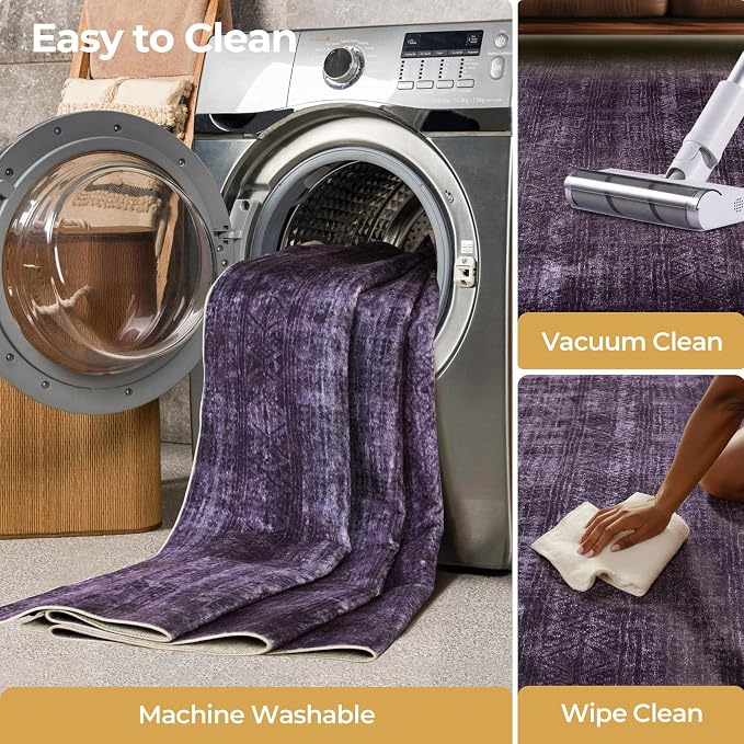 Kokia Abstract Area Rug Washable 2x3 Non-Slip Stain Resistant Entryway Rug Soft Indoor Mat for Kitchen Door Decor, Oslo Dusty