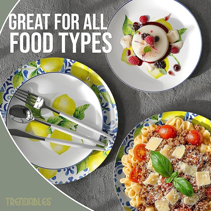 Trendables Floral Paper Plates 8.5 Inch & 10.5 Inch 80 Pcs Dinner Plate Set Fancy Disposable Plates for Party for 40 Guests 40 X 8 & 40 X 10 Large & Small Paper Plate Set for Parties Tuscan