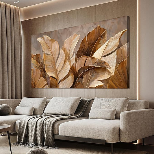 Canvas Wall Art Decor Wall Art Pictures for Living Room Botanical Oversized Wall Art paintings Artwork for Wall Decor Brown Modern Wall Art Decor Artwork for walls Bedroom Office Wall Decor 29" X 58"