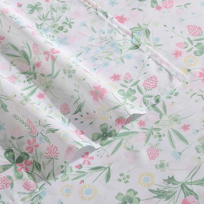 Laura Ashley Kids - Twin XL Sheet Set, Soft & Wrinkle-Resistant Toddler Bedding Set, Fun & Whimsical Bedroom Decor, Ideal Girl Room Essentials, Bed Sheets with Matching Pillowcase (Posey Dance Pink)