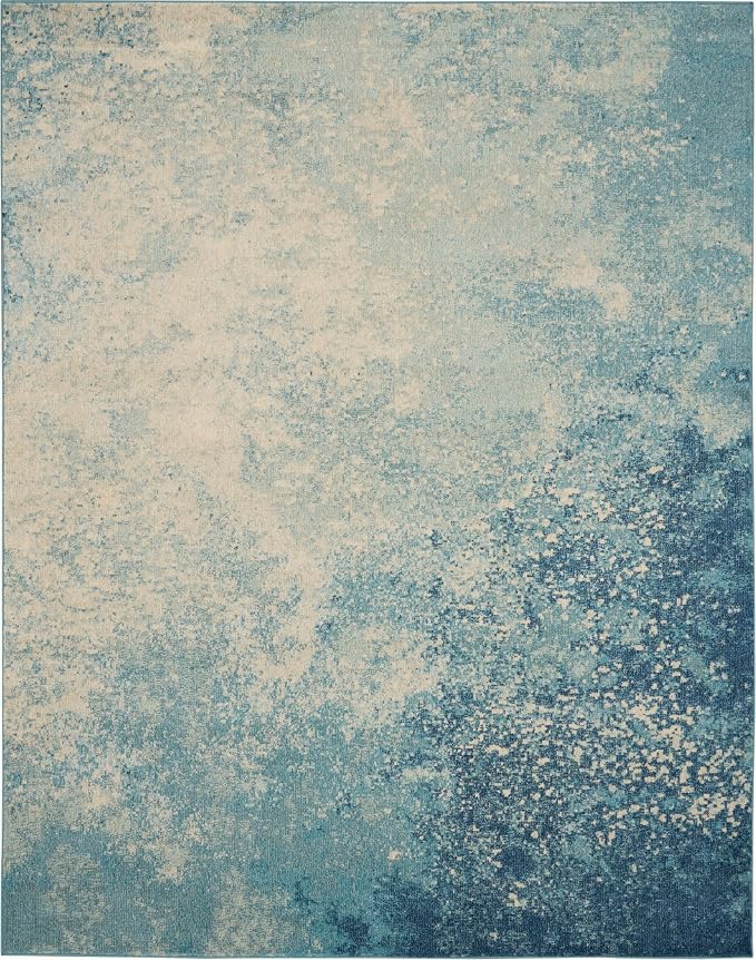 Nourison Home Passion Navy/Light Blue 8' x 10' Area-Rug, Modern, Abstract, Easy-Cleaning, Non Shedding, Bed Room, Living Room, Dining Room, Kitchen (8x10)