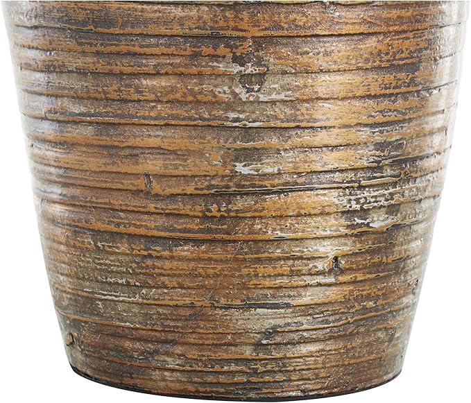 Deco 79 Bamboo Wood Decorative Vase Antique Inspired Pot Centerpiece Vase, Vase for Home Decoration 8" x 8" x 18", Brown