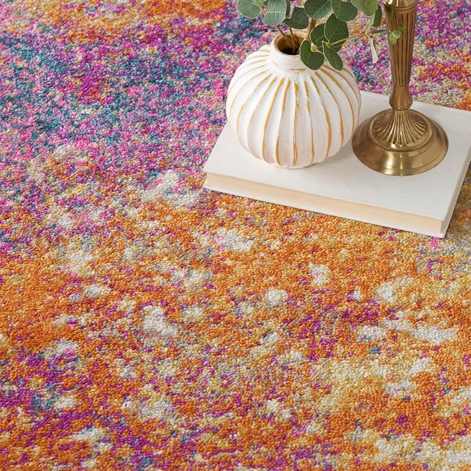 Nourison Home Passion Sunburst 8' x 10' Area-Rug, Modern, Abstract, Easy-Cleaning, Non Shedding, Bed Room, Living Room, Dining Room, Kitchen