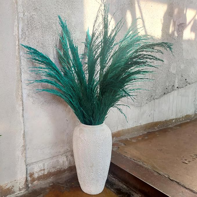 Pampas Grass Decor Tall,Long Pampas, Large Pompas Floral, Elegant Feather Flowers for Wedding Decorations, Living Room Decor (Natural Teal, 8pcs 31.5"(80cm))