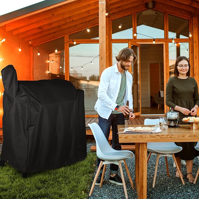 Grill Cover by Grillman, Black, 49 Inch, BBQ Outdoor Grill Covers, Charcoal & Gas Grills, Waterproof, Rip-Proof, Weather-Resistant, Anti-UV, Barbecue Cover for Weber, Genesis, Charbroil, Nexgrill, etc