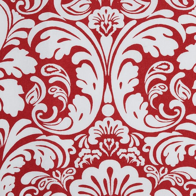 DII Cotton Dish Towel Set Damask Print, 18x28, Tango Red, 2 Count