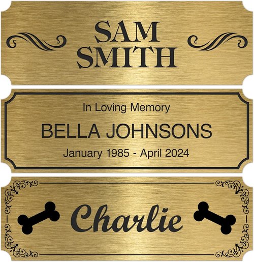 My Sign Center Engraved Name Plate | Personalized 2x6 Inch Plaque - 18 Colors, 72 Icons, 12 Fonts