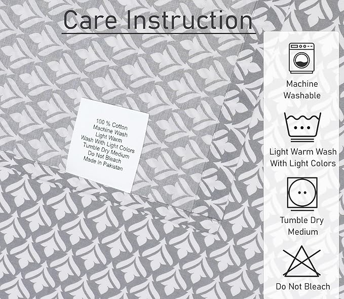 RUVANTI 100% Cotton Sheets Queen Size Set, 4 Pieces, Soft & Breathable Percale Weave Bedding, Deep Pocket 16", Hotel Standard, Crisp Cool Feeling, Durable, Perfect Floral Sheet, Idiomatic Expression
