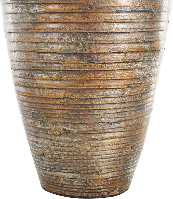 Deco 79 Bamboo Wood Decorative Vase Antique Inspired Pot Centerpiece Vase, Vase for Home Decoration 8" x 8" x 21", Brown