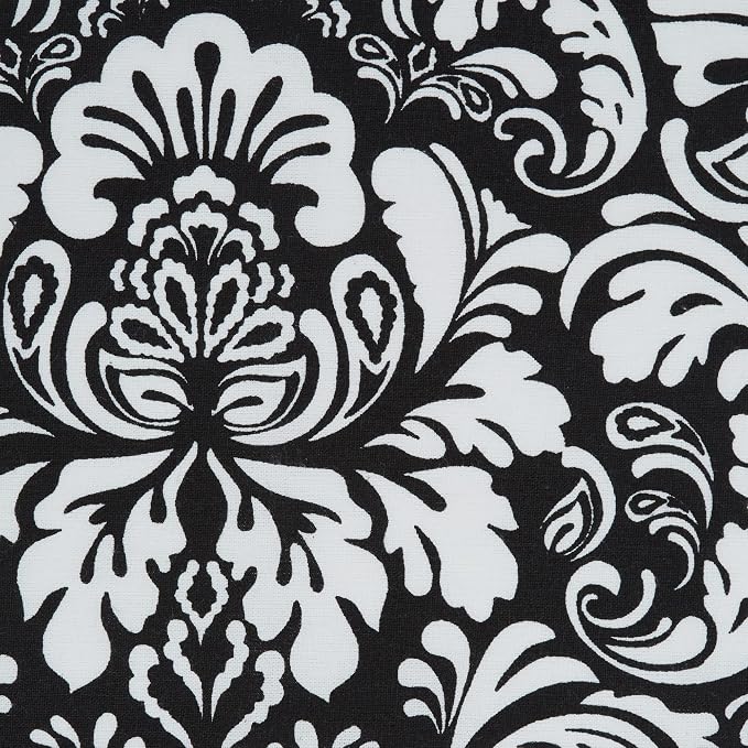 DII Cotton Dish Towel Set Damask Print, 18x28, Black, 2 Count