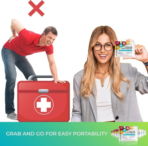 First Aid Kit by [Brand Name] - Portable Travel Size | 10 Pack for Home, Office, Car, School & Outdoors