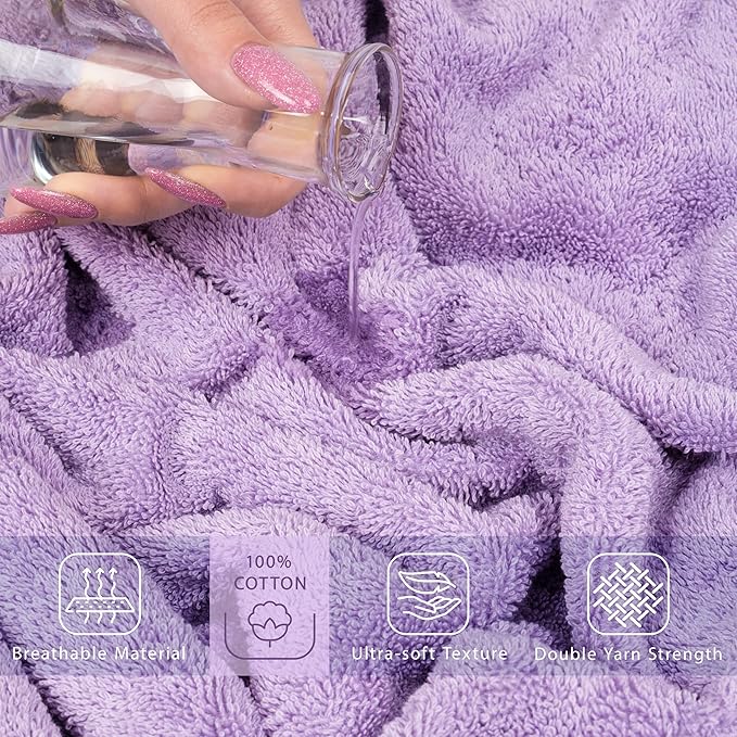 Cotton Paradise 100% Cotton Turkish Towel, Soft Absorbent Quick Dry, 40x80 Oversized Bath Sheet Towel, Lilac