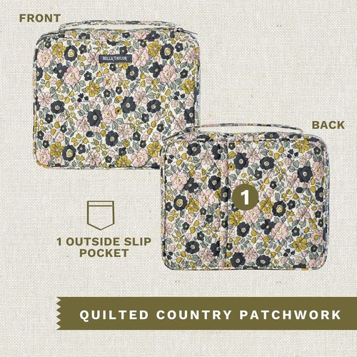 Bella Taylor Quilted Bible Cover - Large Floral Charcoal Case for Women’s Study Bible