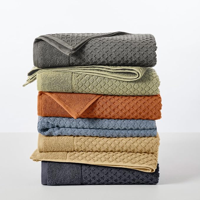 Great Bay Home Oversized Bath Sheets - 100% Cotton 2 Pack 68x35 Extra Large Towel - Absorbent, Durable, Quick-Dry Towels for Bathroom (Desert Sage Green)