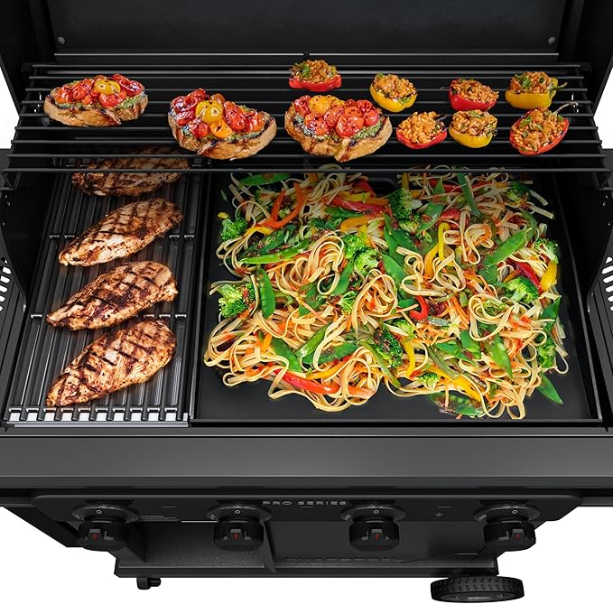 Charbroil Pro Series with Amplifire Infrared Technology 4-Burner Propane Gas Grill and Griddle Cabinet, Black - 463279224