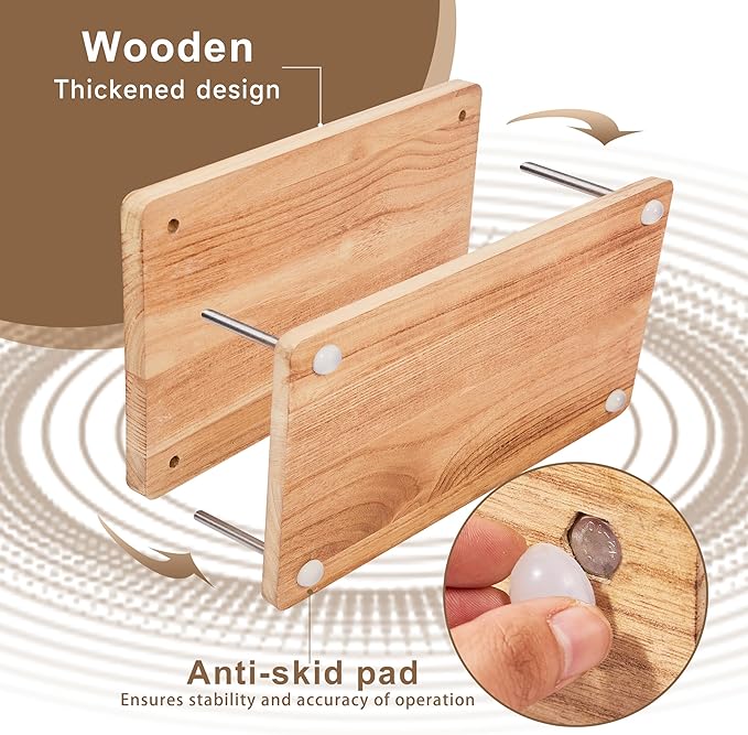 FUXAFU 50 Pcs Book Binding Kits, 13"x7.9" Inch Wooden Book Press，Books Binding Materials, with Bone Folder, Awl, Needles for DIY Bookbinding, BookRepair, Handmade Crafts