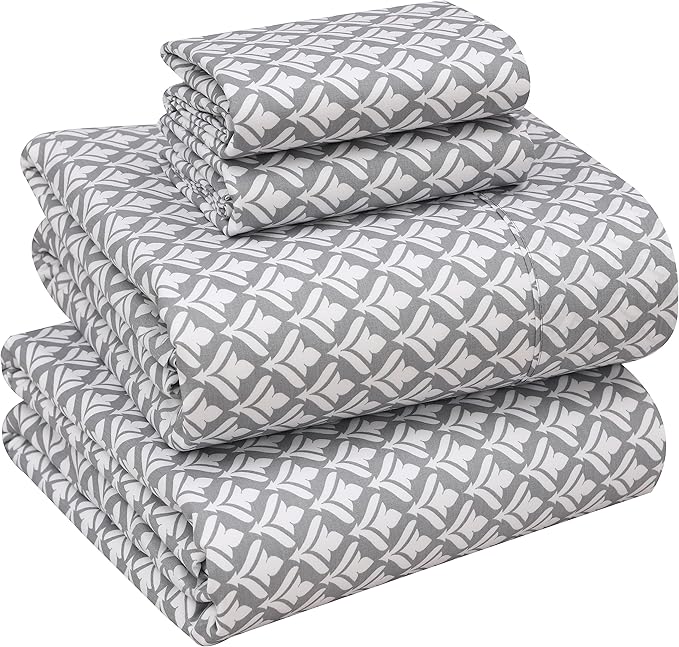 RUVANTI 100% Cotton California King Sheet Sets, 4 Pieces, Soft & Breathable Percale Weave Bedding, Deep Pocket 14", Hotel Standard, Crisp Feel & Durable Perfect Floral Sheets, Idiomatic Expression