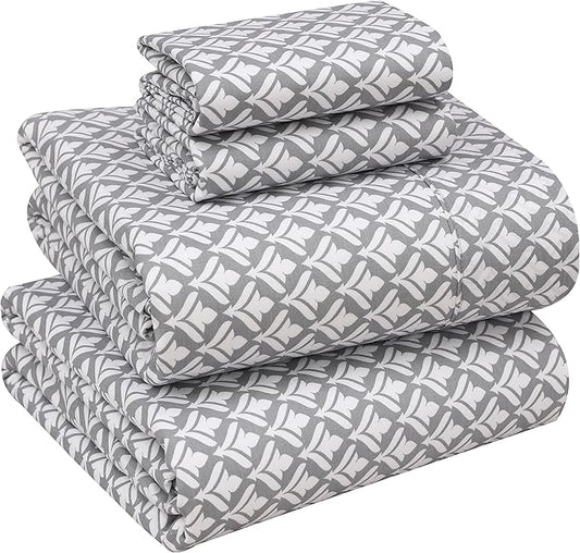 RUVANTI 100% Cotton Sheets Queen Size Set, 4 Pieces, Soft & Breathable Percale Weave Bedding, Deep Pocket 16", Hotel Standard, Crisp Cool Feeling, Durable, Perfect Floral Sheet, Idiomatic Expression