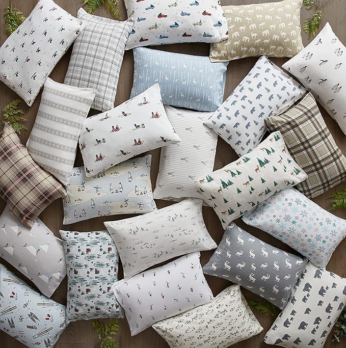 Eddie Bauer - Twin Sheets, Cotton Flannel Bedding Set, Brushed For Extra Softness, Cozy Home Decor (Edgewood Plaid, Twin)