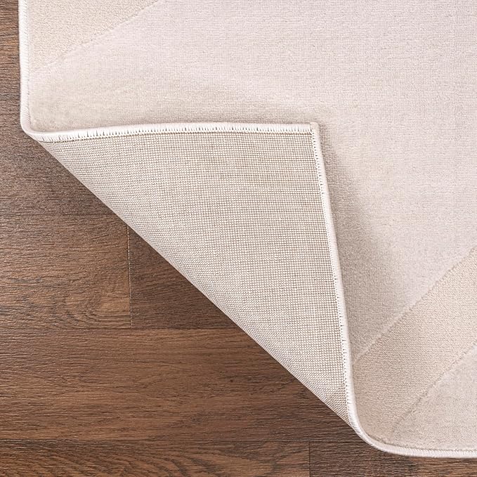 JONATHAN Y Sun Two-Tone High-Low Runner Rug 2X8 White/Cream, Aelius MidCentury Scandinavian Abstract for Living Room, Bedroom, Kitchen, Easy-Cleaning, Pet-Friendly, Non-Shedding SND101B-28
