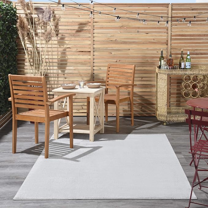 Nourison Home Nourison Essentials Silver Grey 6' x 9' Area Rug - Easy Clean, Non Shedding, Bed Room, Living Room, Dining Room, Kitchen (6' x 9')