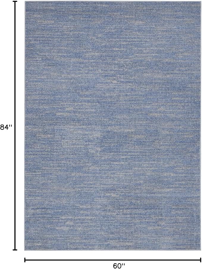 Nourison Home Nourison Essentials Blue Grey 5' x 7' Area Rug - Easy Clean, Non Shedding, Bed Room, Living Room, Dining Room, Kitchen (5' x 7')