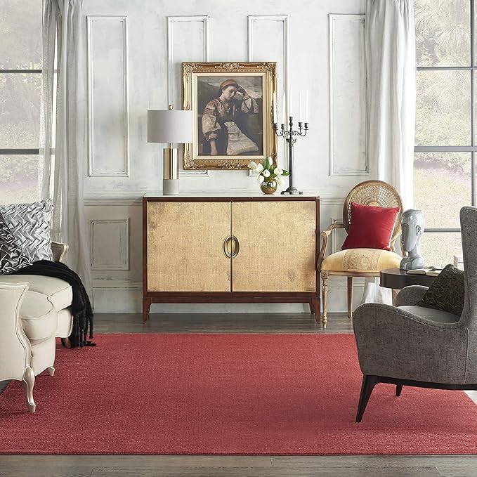 Nourison Home Nourison Essentials Brick Red 7' x 10' Area Rug - Easy Clean, Non Shedding, Bed Room, Living Room, Dining Room, Kitchen (7' x 10')