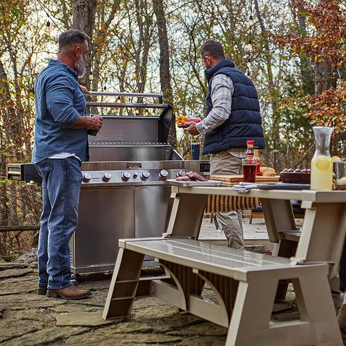 Monument Grills 6-Burner Convertible Natural Gas Smart bbq Grill Stainless Steel Denali 605 with Rotisserie Kit (Without Conversion Kit)