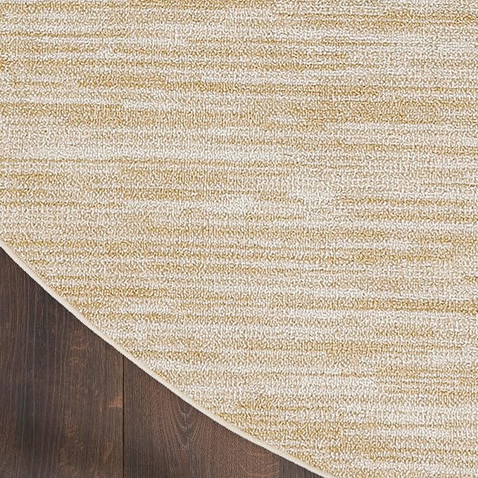Nourison Home Nourison Essentials Ivory Gold 4' x Round Area Rug - Easy Clean, Non Shedding, Bed Room, Living Room, Dining Room, Kitchen (4' x Round)