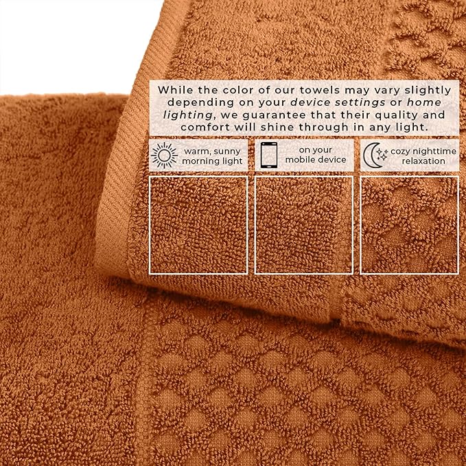 Great Bay Home Bath Towels - 100% Cotton 4 Pack 54x27 Bath Towel Set - Absorbent, Durable, Quick-Dry Towels for Bathroom (Copper)