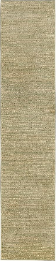 Nourison Home Nourison Essentials Green Gold 2'2" x 10' Area Rug - Easy Clean, Non Shedding, Bed Room, Living Room, Dining Room, Kitchen (10' Runner)