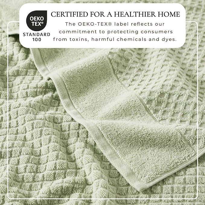Great Bay Home Oversized Bath Sheets - 100% Cotton 2 Pack 68x35 Extra Large Towel - Absorbent, Durable, Quick-Dry Towels for Bathroom (Pale Green)