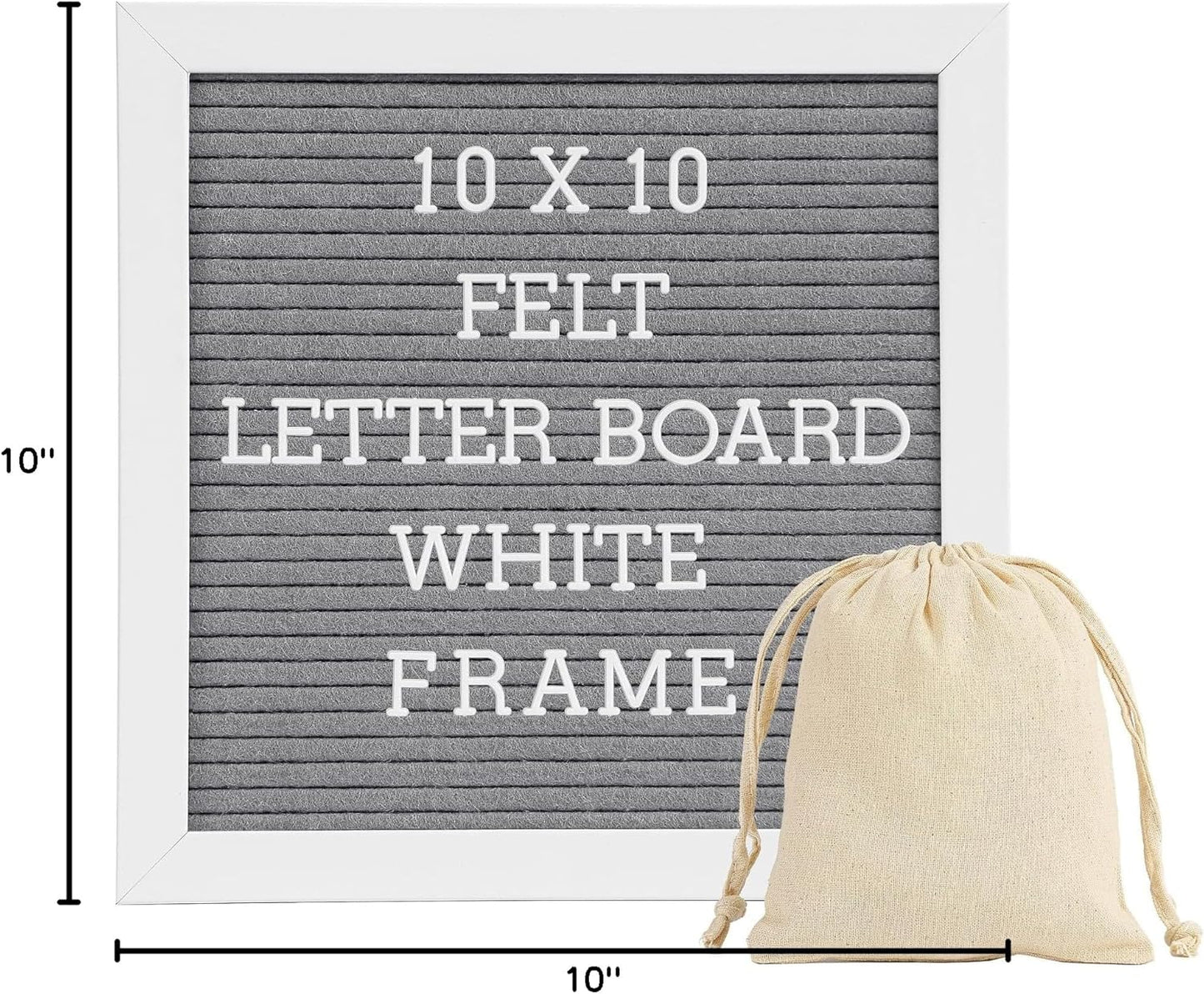 Skiennix Letter Board Sign - White Frame 10x10 Felt Board for Baby Announcements | Includes Typewriter Letters & Canvas Bag