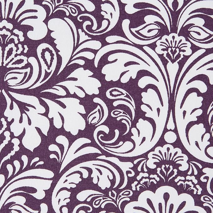 DII Cotton Dish Towel Set Damask Print, 18x28, Eggplant, 2 Count