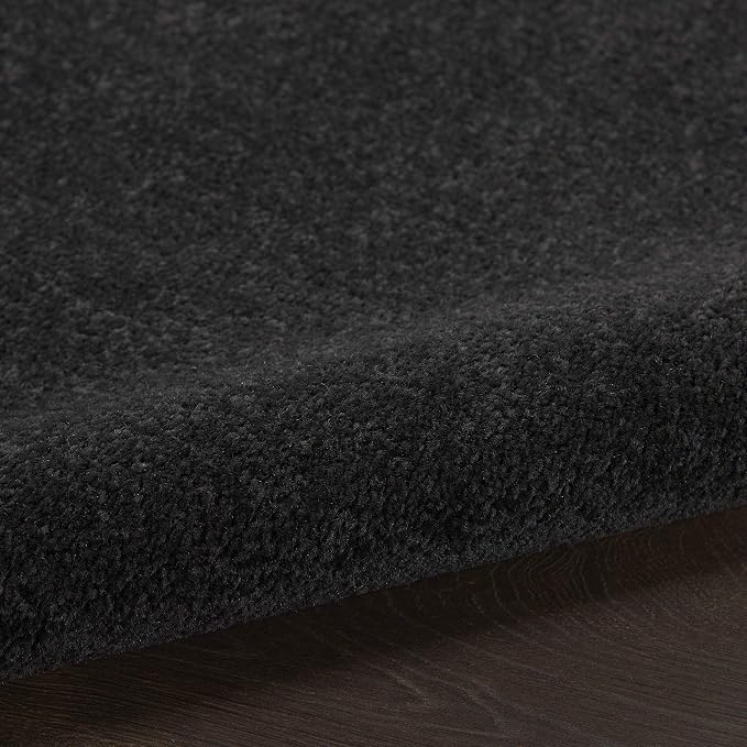 Nourison Home Nourison Essentials Black 2'2" x 12' Area Rug - Easy Clean, Non Shedding, Bed Room, Living Room, Dining Room, Kitchen (12' Runner)