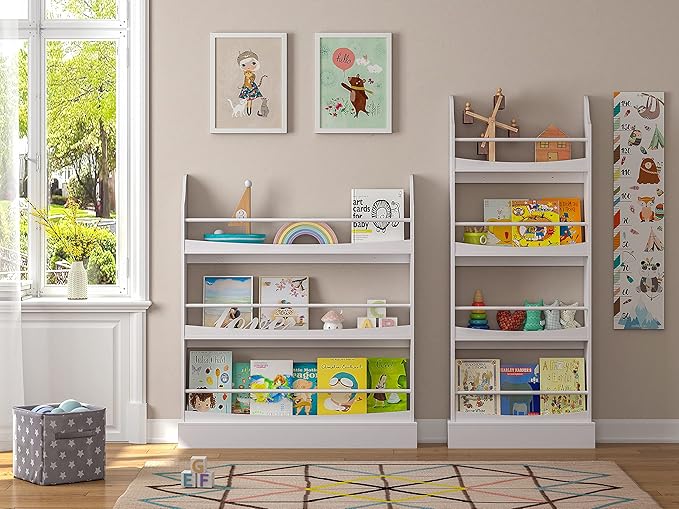 UTEX Kids Bookshelf, 3 Tiers Book Shelf and Storage for Kids Rooms, Kids Bookcase Rack Wall for Bedroom,Study Living Room,White