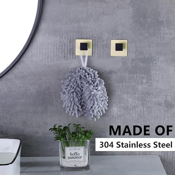 LANC Towel Hooks for Bathroom Wall Hook, Black and Gold Heavy Duty Hand Towel Hanger SUS304 Stainless Steel Coat Robe Hook for Bathroom,Kitchen,Hotel,Bedroom,Wall Mount, A8805GK
