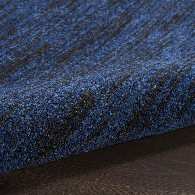 Nourison Home Nourison Essentials Midnight Blue 2'2" x 12' Area Rug - Easy Clean, Non Shedding, Bed Room, Living Room, Dining Room, Kitchen (12' Runner)