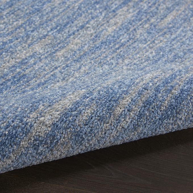 Nourison Home Nourison Essentials Blue Grey 4' x Round Area Rug - Easy Clean, Non Shedding, Bed Room, Living Room, Dining Room, Kitchen (4' x Round)