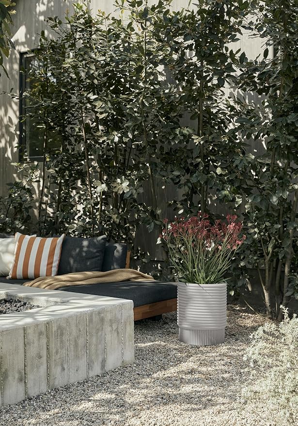 Veradek Mod Series 17" Medium Planter for Patio & Backyard | Durable Plastic-Stone Material | Modern Décor for Plants & Flowers